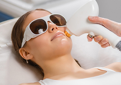 Woman receiving Laser Treatments