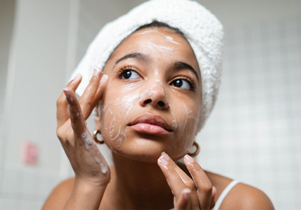 Woman receiving Skin Care