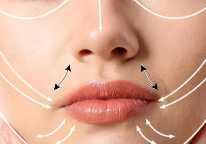 woman nasal labial folds target area